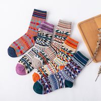 Unisex Ethnic Style Totem Color Block Rabbit Fur Wool Crew Socks 1 Pair sku image 8