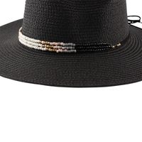 Women's Fashion Solid Color Beaded Flat Eaves Fedora Hat main image 4