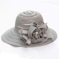 Women's Fashion Solid Color Flowers Flat Eaves Sun Hat sku image 7