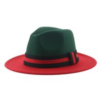 Unisex Classic Style Color Block Ribbon Flat Eaves Fedora Hat sku image 8