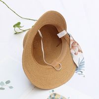 Women's Vacation Solid Color Bowknot Straw Hat main image 4