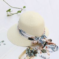 Women's Vacation Solid Color Bowknot Straw Hat sku image 5