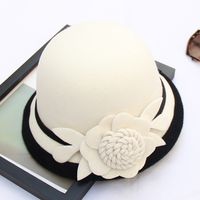 Women's Fashion Flower Flat Eaves Fedora Hat sku image 6