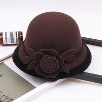 Women's Fashion Flower Flat Eaves Fedora Hat sku image 4