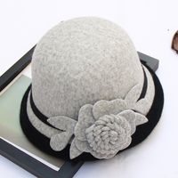 Women's Fashion Flower Flat Eaves Fedora Hat sku image 7