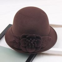 Mujeres Moda Flor Aleros Planos Sombrero De Fieltro sku image 15