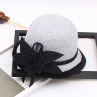 Women's Fashion Flower Flat Eaves Fedora Hat sku image 20