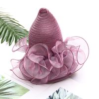 Women's Fashion Solid Color Flowers Flat Eaves Sun Hat main image 4
