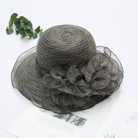 Women's Fashion Solid Color Flowers Flat Eaves Sun Hat sku image 9