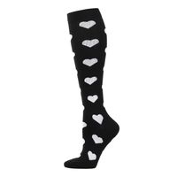 Femmes Mode Bande Forme De Cœur Nylon Jacquard Crew Socks main image 3