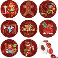 Christmas Santa Claus Gingerbread Paper Party Gift Stickers sku image 2