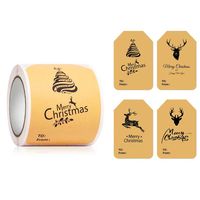Roll Kraft Christmas Gift Box Adhesive Decorative Label Sticker sku image 1