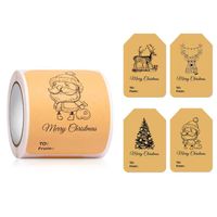 Roll Kraft Christmas Gift Box Adhesive Decorative Label Sticker main image 4