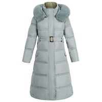 Women's British Style Color Block Zipper Cotton-padded Jacket sku image 4