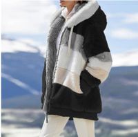 Fashion Color Block Cotton Polyacrylonitrile Fiber Zipper Coat Woolen Coat main image 3