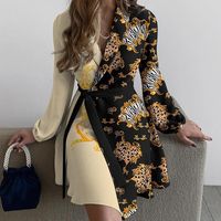 Women's Pencil Skirt Fashion V Neck Printing Long Sleeve Flower Butterfly Above Knee Daily main image 5