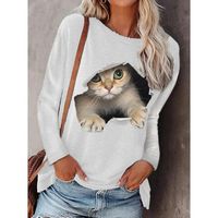 Women's Blouse Long Sleeve Blouses Printing Fashion Cat main image 3