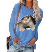 Women's Blouse Long Sleeve Blouses Printing Fashion Cat main image 2