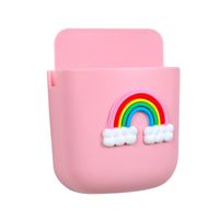 Simple Cute Wall Hanging Phone Remote Control Plastic Storage Box main image 4