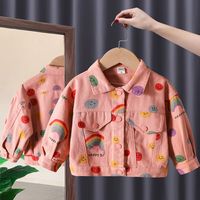 Casual Lion Smiley Face Printing Cotton Girls Outerwear main image 1