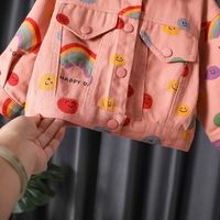 Casual Lion Smiley Face Printing Cotton Girls Outerwear main image 4