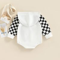 Fashion Checkered Pocket Cotton Baby Rompers main image 4