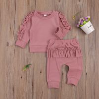 Fashion Solid Color Cotton Baby Clothing Sets sku image 11