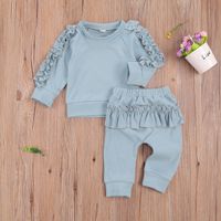 Fashion Solid Color Cotton Baby Clothing Sets sku image 7