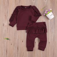 Fashion Solid Color Cotton Baby Clothing Sets sku image 15