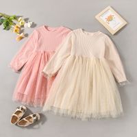 Cute Solid Color Lace Cotton Girls Dresses main image 1