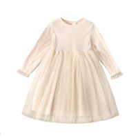 Cute Solid Color Lace Cotton Girls Dresses sku image 2