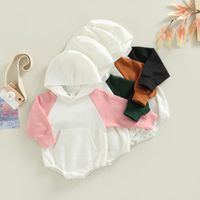 Fashion Color Block Cotton Baby Rompers main image 1