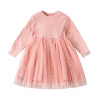 Cute Solid Color Lace Cotton Girls Dresses main image 5
