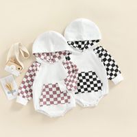 Fashion Checkered Pocket Cotton Baby Rompers main image 1