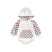 Fashion Checkered Pocket Cotton Baby Rompers main image 3