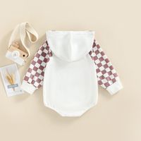 Fashion Checkered Pocket Cotton Baby Rompers main image 2