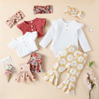 Fashion Solid Color Cotton Girls Clothing Sets main image 6