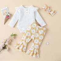 Fashion Solid Color Cotton Girls Clothing Sets sku image 7