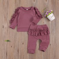 Fashion Solid Color Cotton Baby Clothing Sets sku image 4