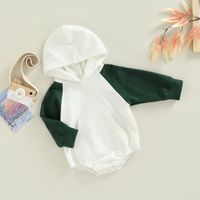 Fashion Color Block Cotton Baby Rompers sku image 10