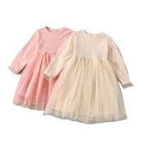 Cute Solid Color Lace Cotton Girls Dresses main image 3
