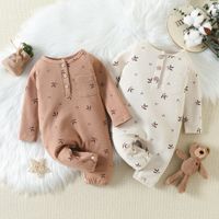 Fashion Leaf Button Cotton Baby Clothing Sets main image 1