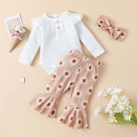 Fashion Solid Color Cotton Girls Clothing Sets main image 2