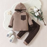 Fashion Plaid Cotton Boys Clothing Sets sku image 8