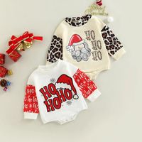 Christmas Fashion Letter Leopard Cotton Baby Rompers main image 1
