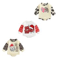 Christmas Fashion Letter Leopard Cotton Baby Rompers main image 3