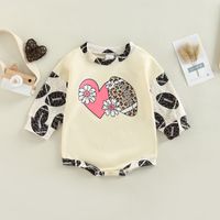 Christmas Fashion Letter Leopard Cotton Baby Rompers sku image 12