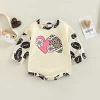 Christmas Fashion Letter Leopard Cotton Baby Rompers sku image 9