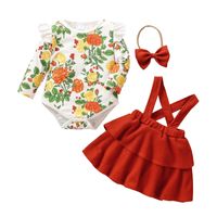 Fashion Flower Polyester Girls Clothing Sets main image 3