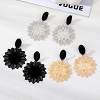 Exaggerated Flower Alloy Hollow Out Women's Drop Earrings 1 Pair main image 1